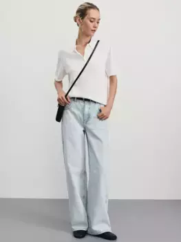 Джинсы wide leg с высокой посадкой