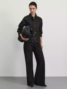 Джинсы wide leg с высокой посадкой