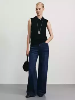 Джинсы wide leg с высокой посадкой