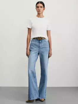 Джинсы wide leg с высокой посадкой