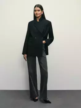 Джинсы wide leg с высокой посадкой с эластаном