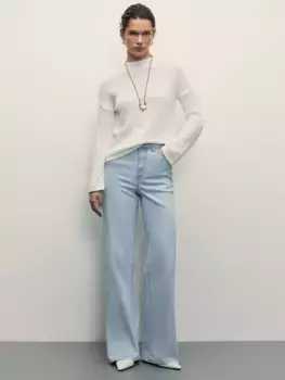 Джинсы wide leg с высокой посадкой с эластаном