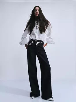 Джинсы wide leg со средней посадкой