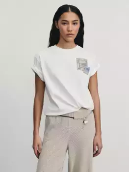 Футболка из хлопка с нашивками