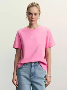 Футболка из хлопка с вышивкой