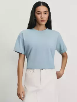 Футболка из хлопка с вышивкой на рукаве