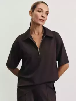 Футболка поло на молнии