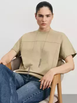 Футболка с декоративными швами из хлопка