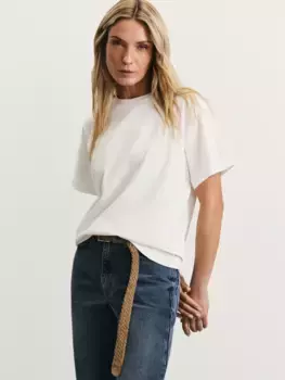 Футболка с декоративными швами из хлопка