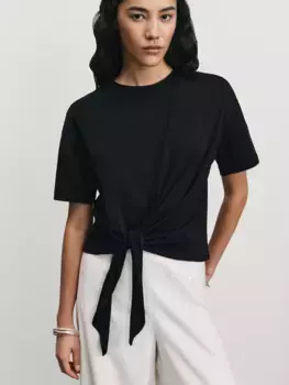 Футболка с завязкой на талии