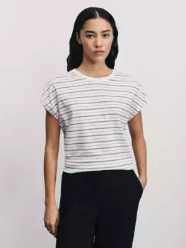 Футболка со спущенным плечом из хлопка