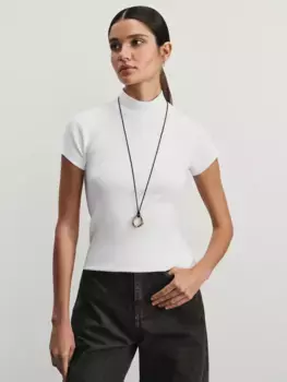 Футболка в рубчик из хлопка с рукавом реглан