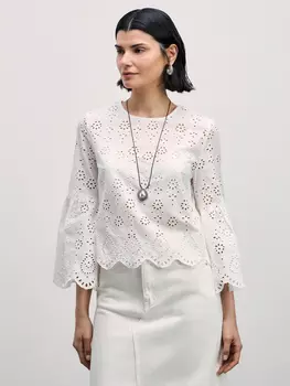 Хлопковая блузка с вышивкой