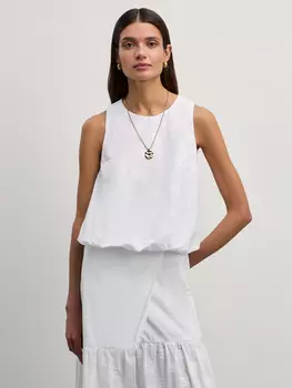 Хлопковая блузка-топ без рукавов