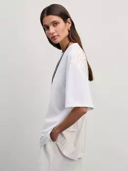 Хлопковая футболка оверсайз