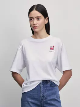 Хлопковая футболка оверсайз с принтом