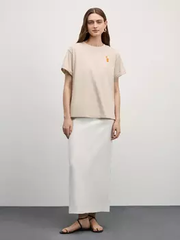 Хлопковая футболка оверсайз с принтом