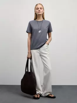 Хлопковая футболка прямого кроя