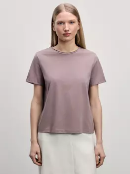 Хлопковая футболка прямого кроя