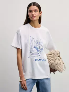 Хлопковая футболка с вышивкой