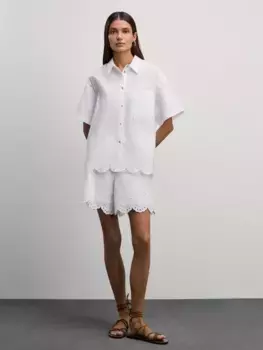 Хлопковая рубашка с коротким рукавом