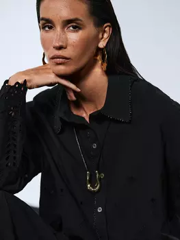 Хлопковая рубашка с вышивкой