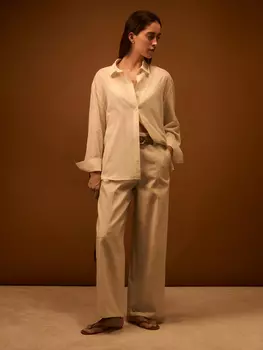 Хлопковые брюки с поясом