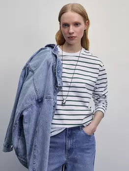 Хлопковый лонгслив в полоску