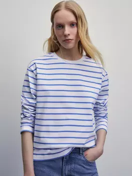 Хлопковый лонгслив в полоску