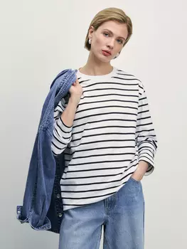 Хлопковый лонгслив в полоску