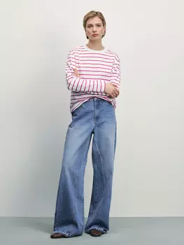 Хлопковый лонгслив в полоску