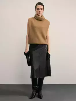 Юбка А-силуэта из искусственной кожи