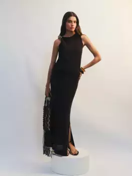 Юбка миди из ажурной вязки