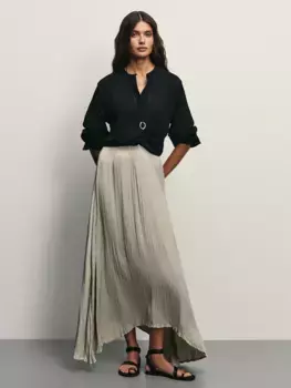 Юбка миди из жатой ткани