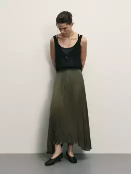 Юбка миди из жатой ткани