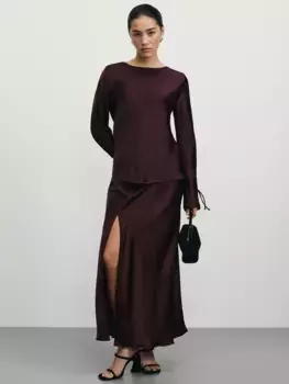 Юбка миди из жатой ткани