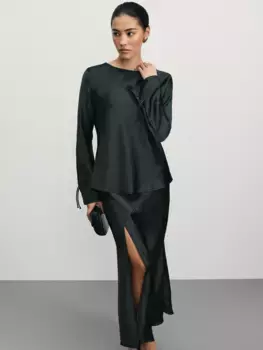 Юбка миди из жатой ткани