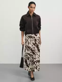 Юбка миди с анималистичным принтом