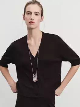 Кардиган из вискозы с V-образным вырезом