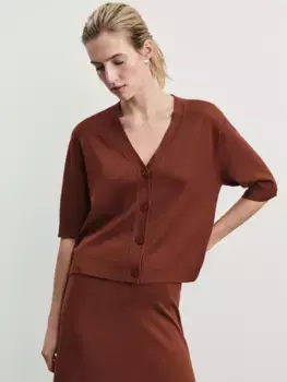 Кардиган из вискозы с V-образным вырезом