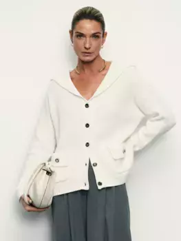 Кардиган с объемным воротником из хлопка