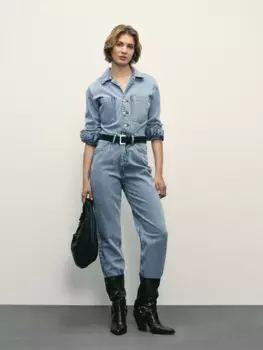 Комбинезон джинсовый с длинным рукавом