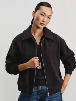 Куртка-бомбер из пальтовой ткани с шерстью