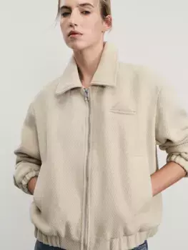 Куртка-бомбер из пальтовой ткани с шерстью