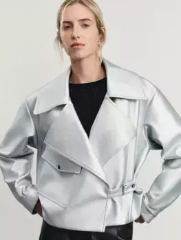 Куртка из искусственной кожи укороченная