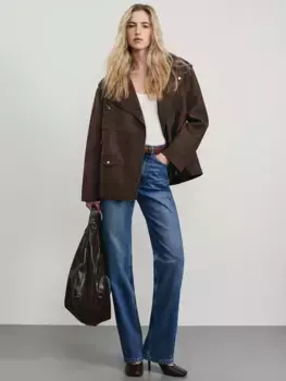 Куртка-косуха прямого силуэта из искусственной кожи