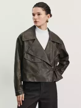 Куртка укороченная из искусственной кожи