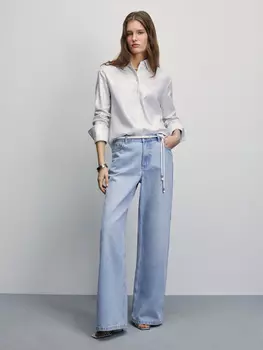 Льняная рубашка с серебряным напылением