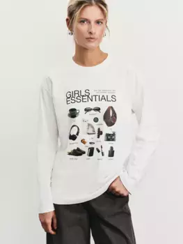 Лонгслив из хлопка с принтом