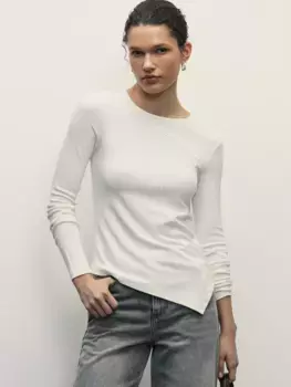 Лонгслив из вискозы асимметричного кроя